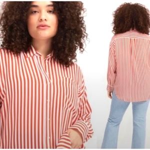 Everlane Striped Silk Button Down Shirt